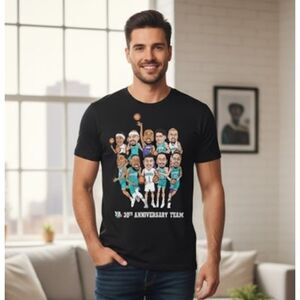 Charlotte Hornets T Shirt NBA 30th Anniversary 2018 Team Promo Black Size XL